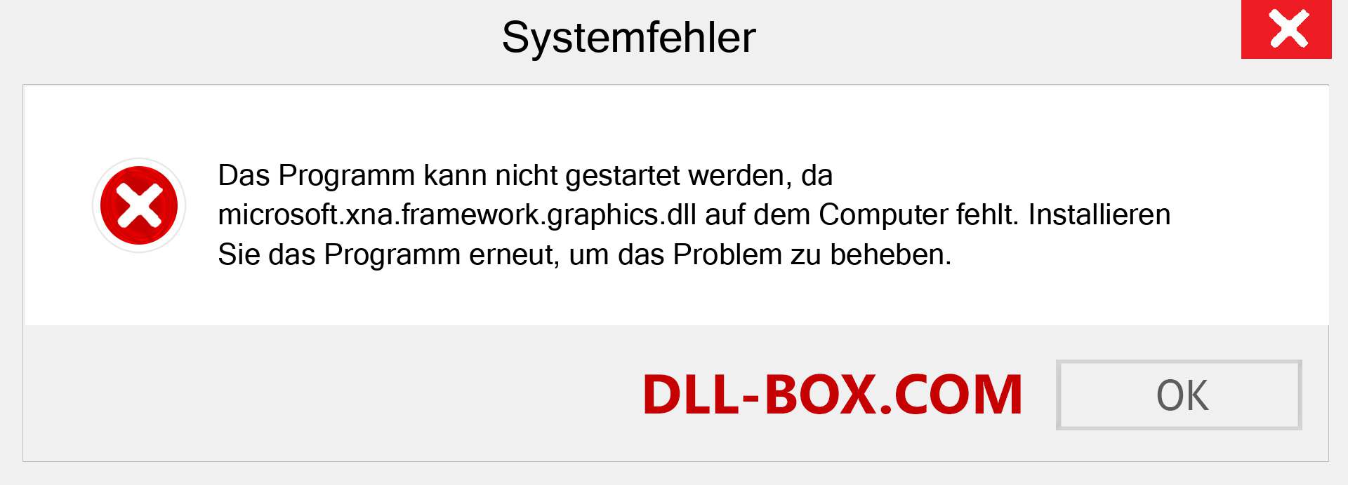 microsoft.xna.framework.graphics.dll-Datei fehlt?. Download für Windows 7, 8, 10 - Fix microsoft.xna.framework.graphics dll Missing Error unter Windows, Fotos, Bildern